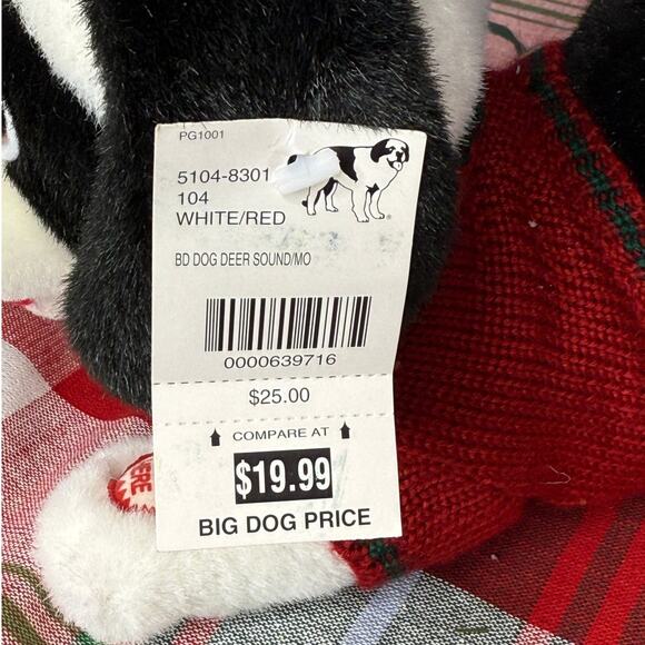 Big Dogs Black & White Barking Holiday Songs Dog Wearing Reindeer Ears - Picture 4 of 6